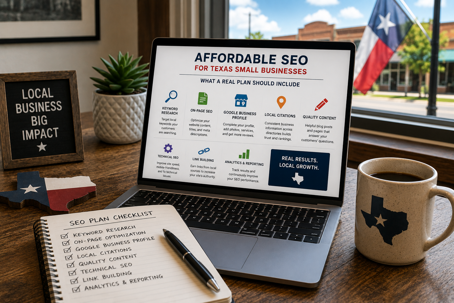 Hero image for Affordable SEO for Texas Small Businesses: What a Real Plan Should Include