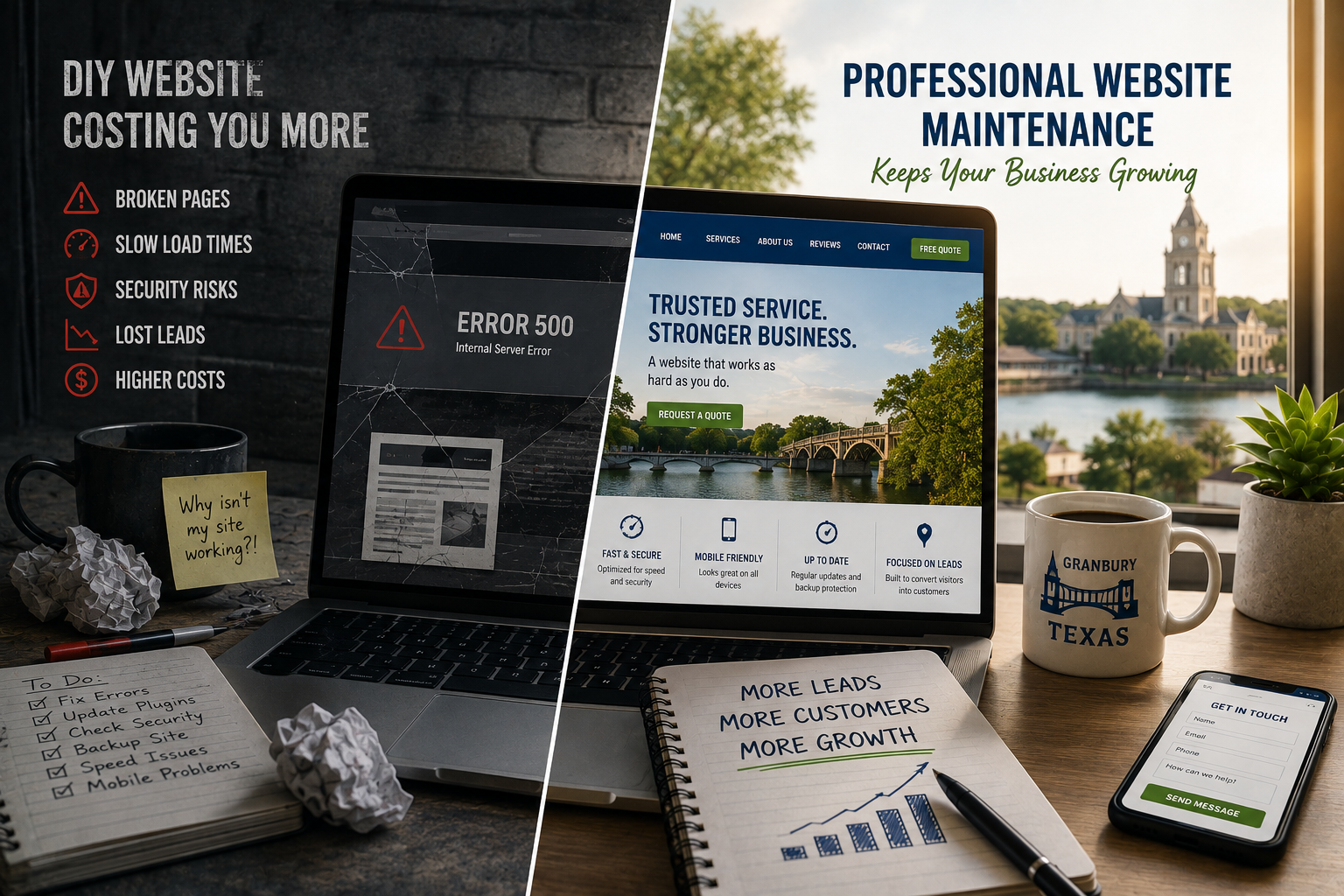 Hero image for Website Maintenance Services in Granbury, TX: Why DIY Often Costs Small Businesses More