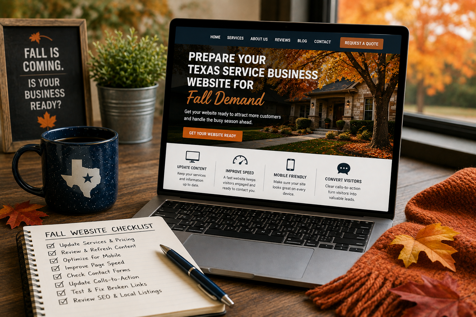 Hero image for Prepare Your Texas Service Business Website for Fall Demand