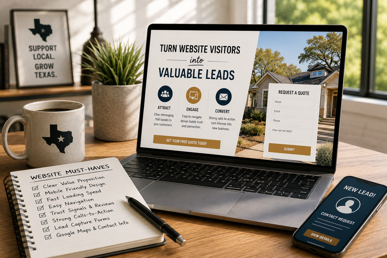 Hero image for What Texas Service Business Websites Need to Turn More Visitors Into Leads